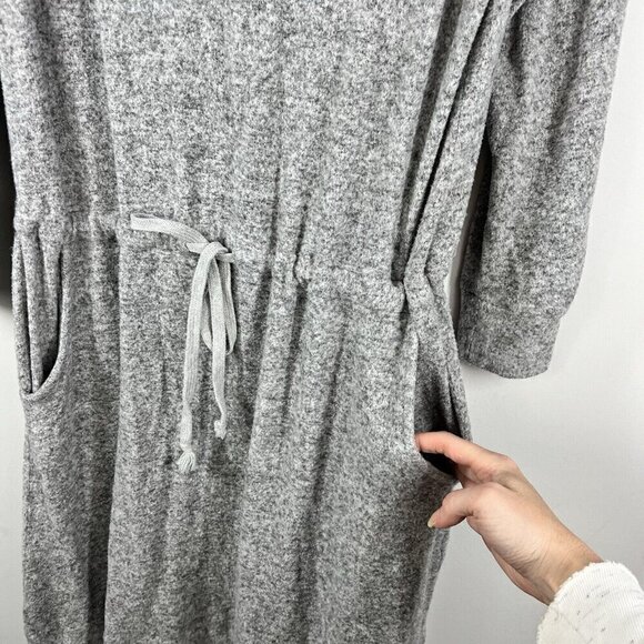 Soft Surroundings Easy Living Gray Long Sleeve Drawstring Fleece Sweater Size S - Picture 5 of 10